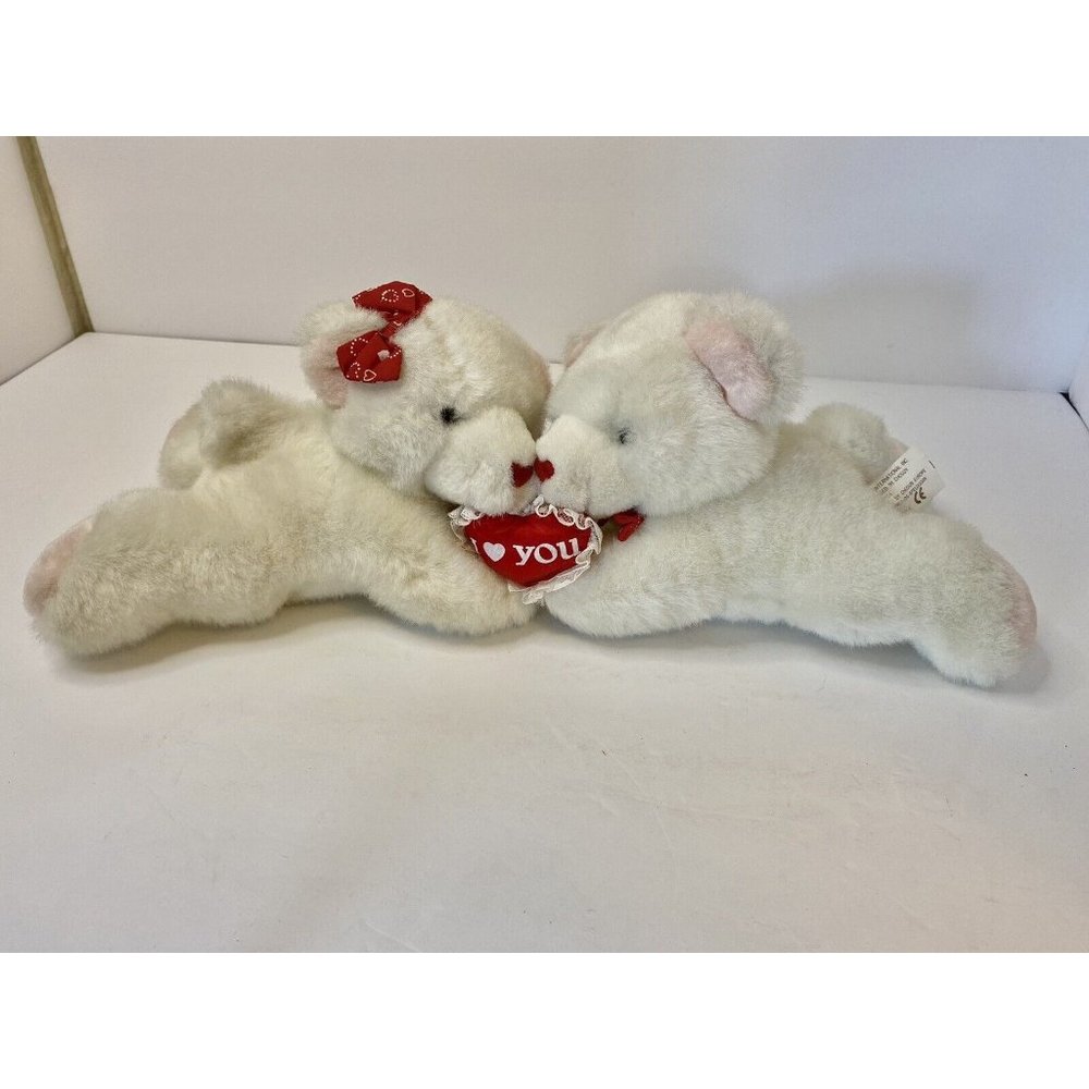 Chosun International Bear Couple Heart I Love You Vintage Plush 17”‎ Stuffed